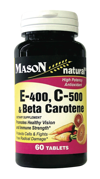 Vitamina C 500 Mg + Vitamina E 400 Mg + Beta Caroteno